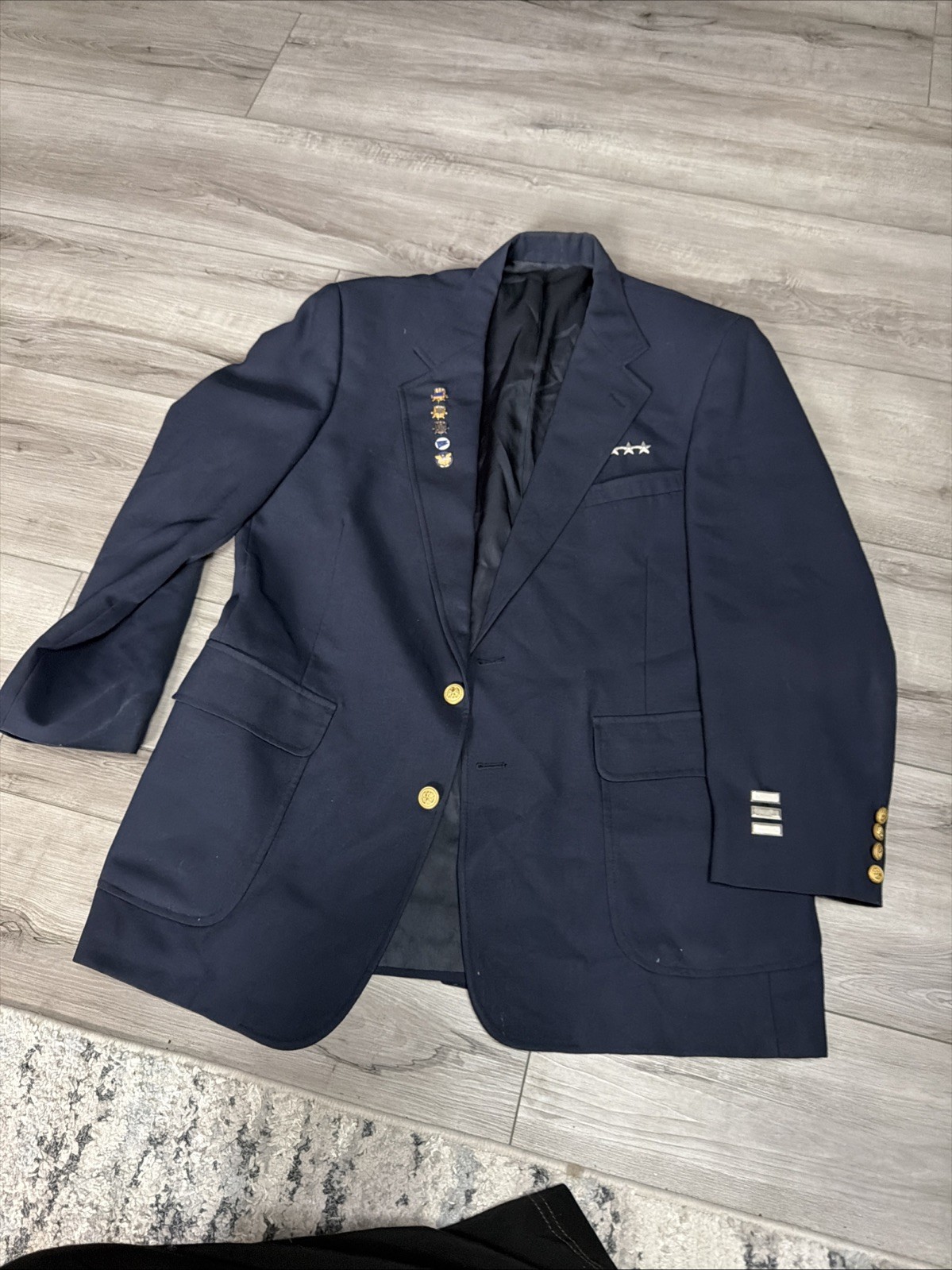 Mens Navy Blue Suit Coat Commodore Pins – Byc, Sbc, Yacht Clubs Biscayne Bt31