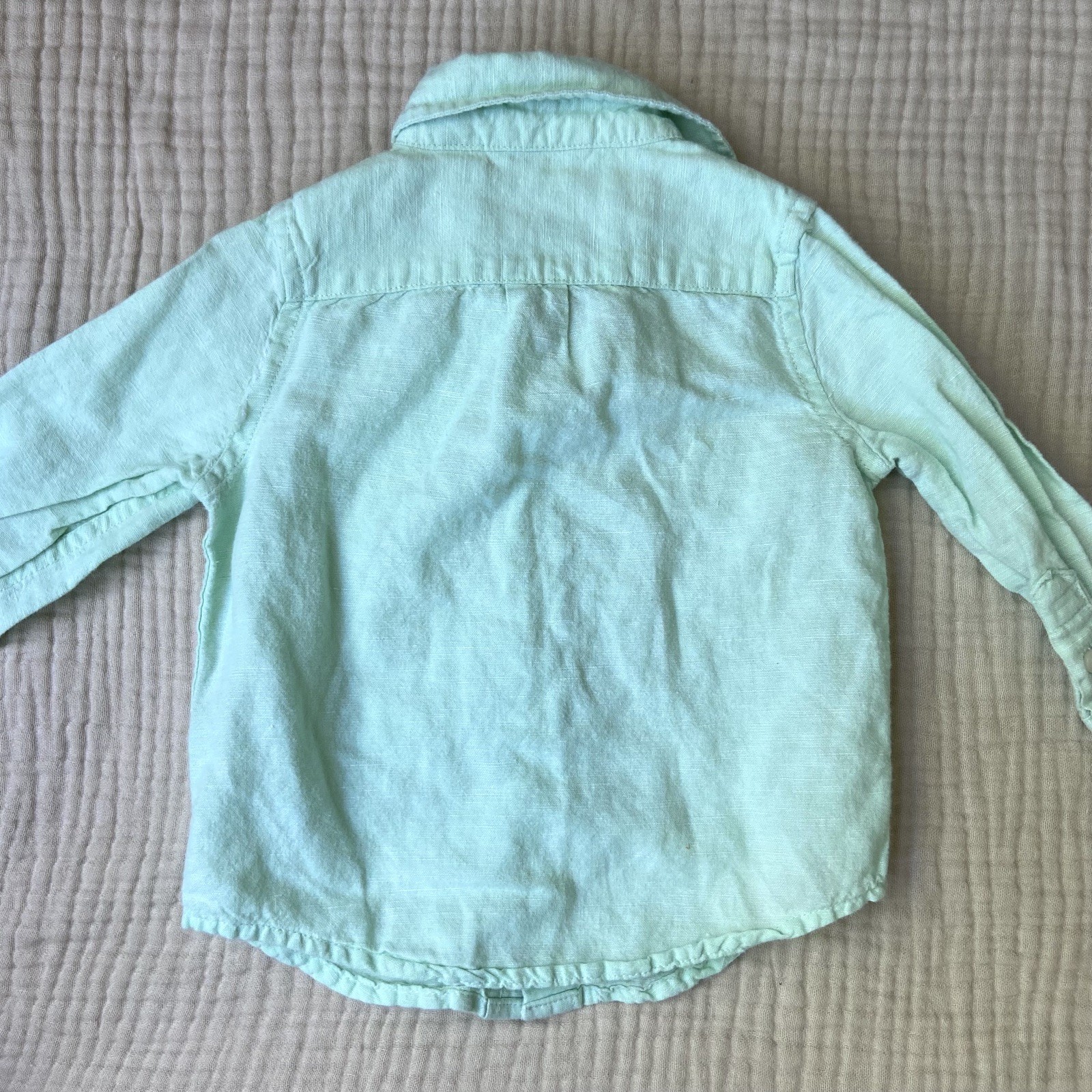 Janie and Jack Bundle Linen Cotton Romper Button Shirt 6-12 Months Preppy Spring