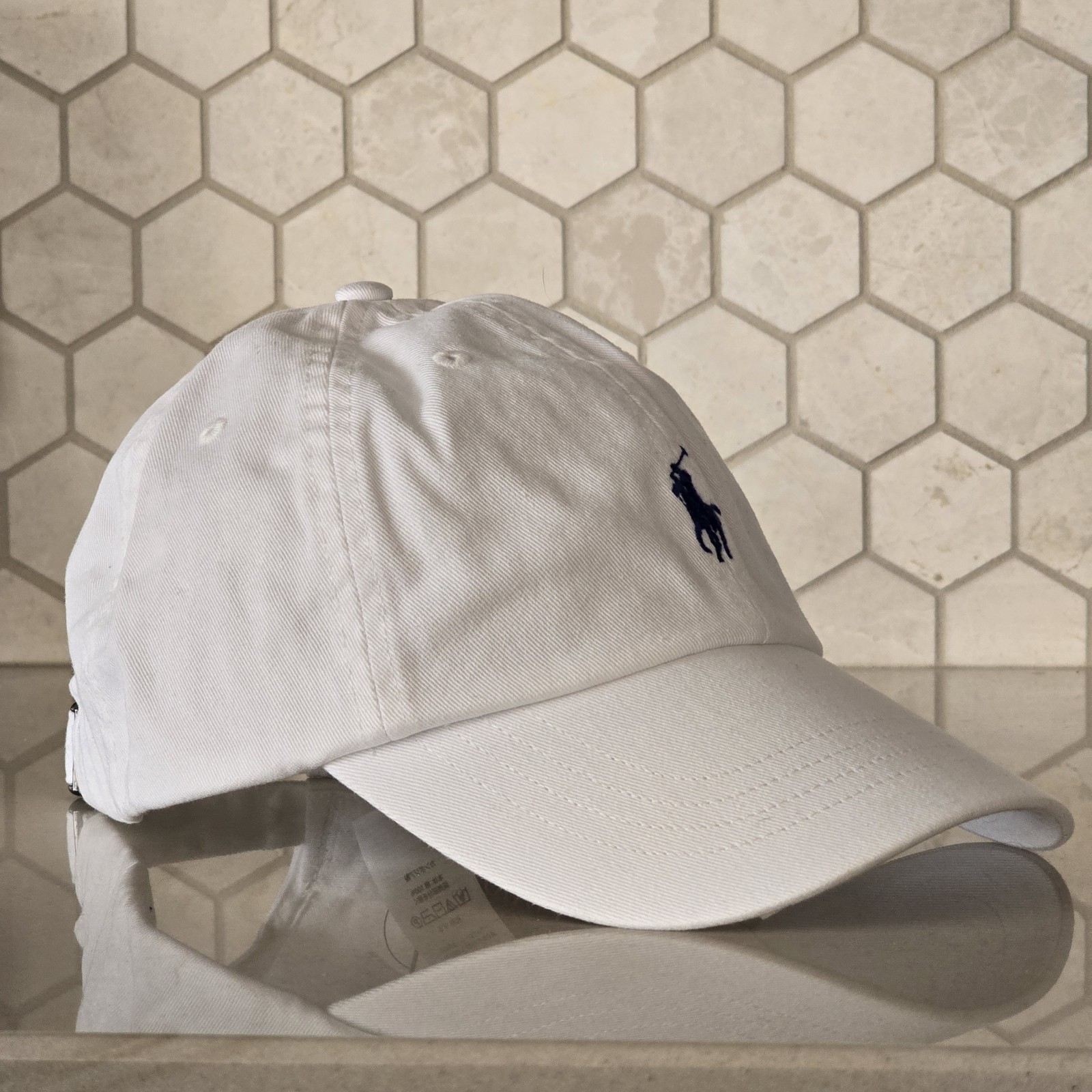 Polo Ralph Lauren Men’s One Size Cotton Chino Adjustable Ball Cap White Blue