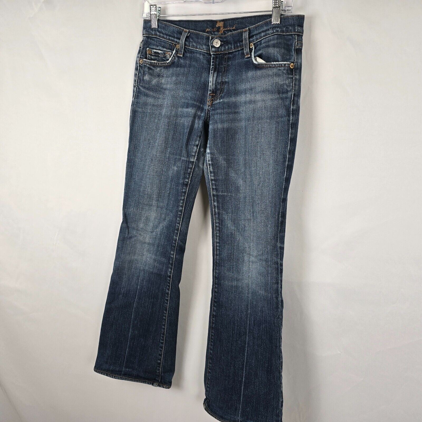 7 For All Mankind Jeans Women’s 28 Blue Flare Medium Wash Slight Distress