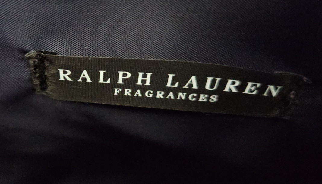 Ralph Lauren Fragrances POLO Navy Blue White Faux Leather Travel Duffle Bag NWT