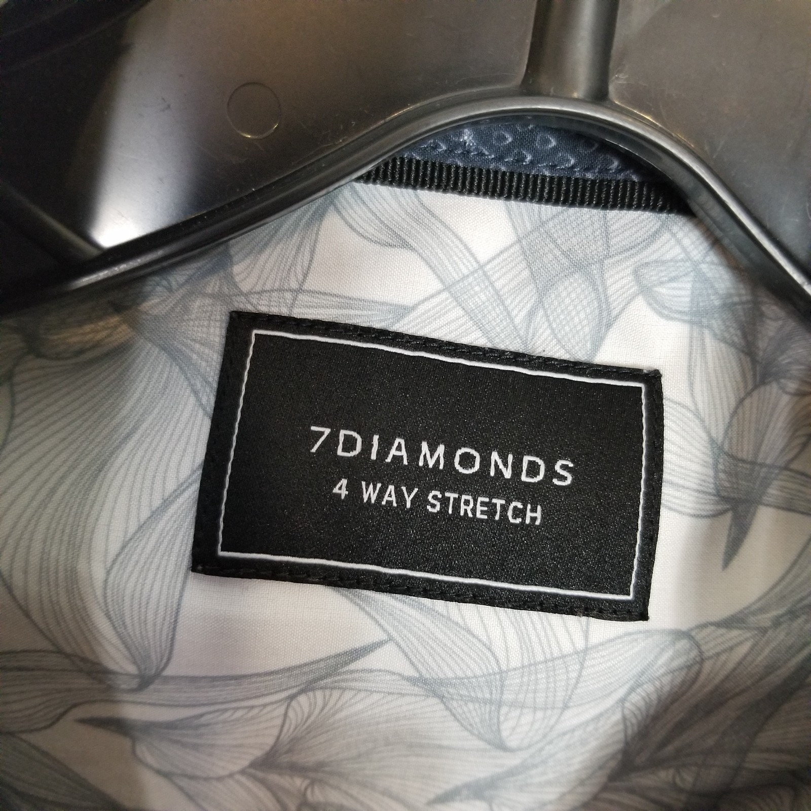7D 7 Diamonds Men 4 way Stretch Button Up Shirt Sz Sz S Gray Long Sleeve
