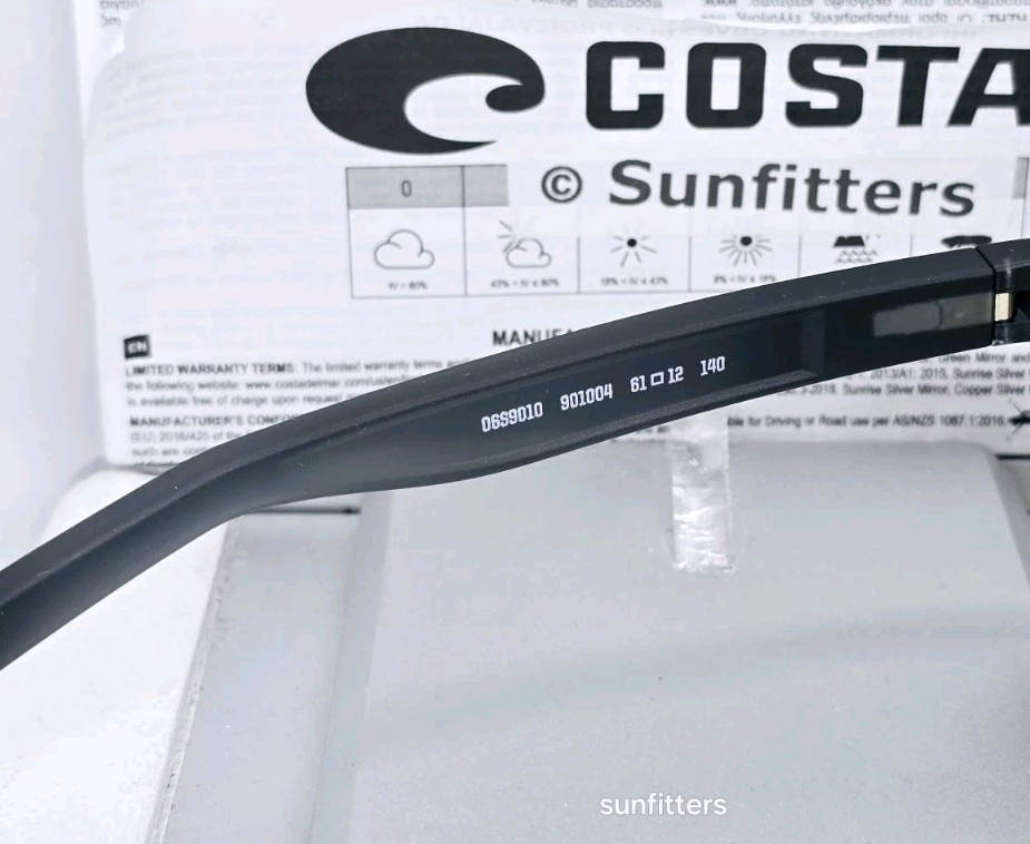 COSTA DEL MAR smoke crystal/green mirror RINCONDO polarized 580G sunglasses NEW!