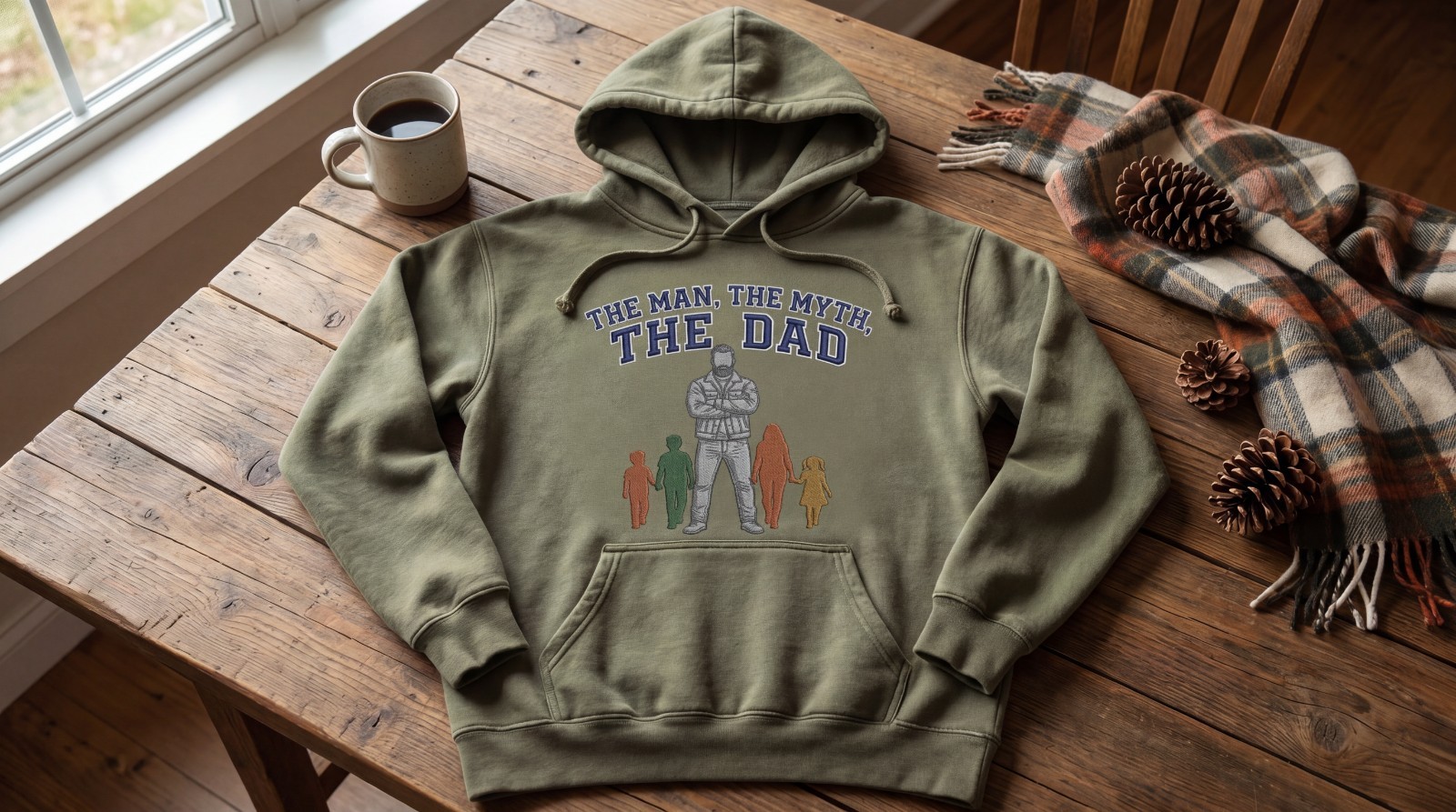The Man The Myth The Dad Embroidered Shirt, Father’s Day Gift for Dad, Custom Da