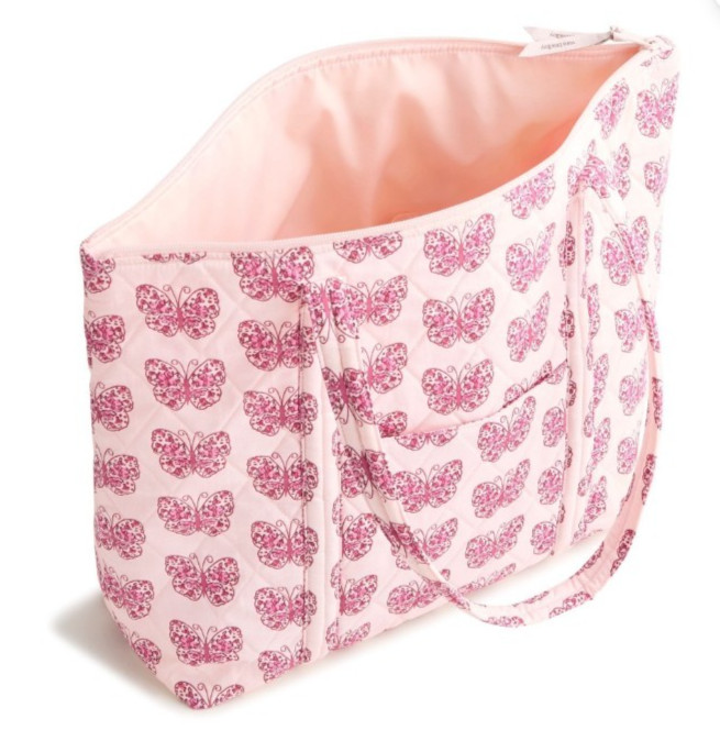 Vera Bradley- Lge North/South Tote Bag- Butterfly Blooms Crystal Pink- NWT- $159