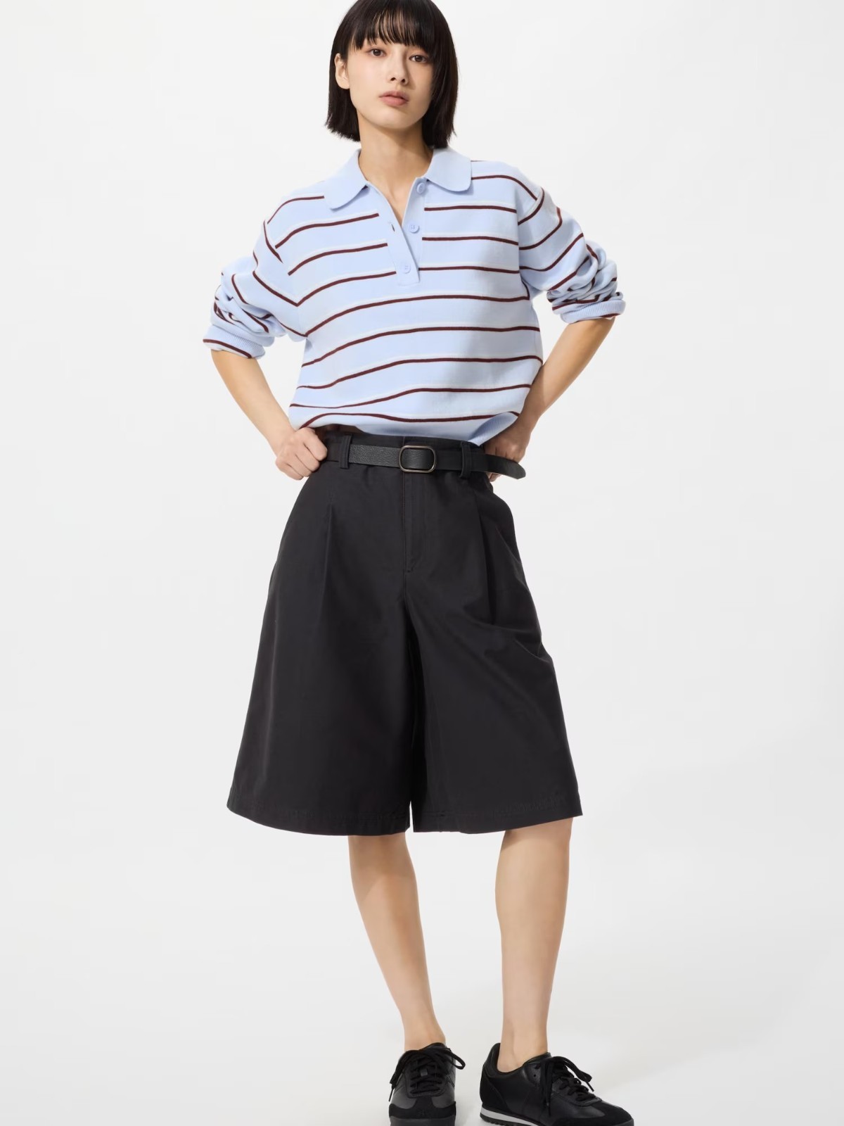 UNIQLO Jersey Pleated Half Shorts S-3XL Off White Black Beige Women 485178 NWT