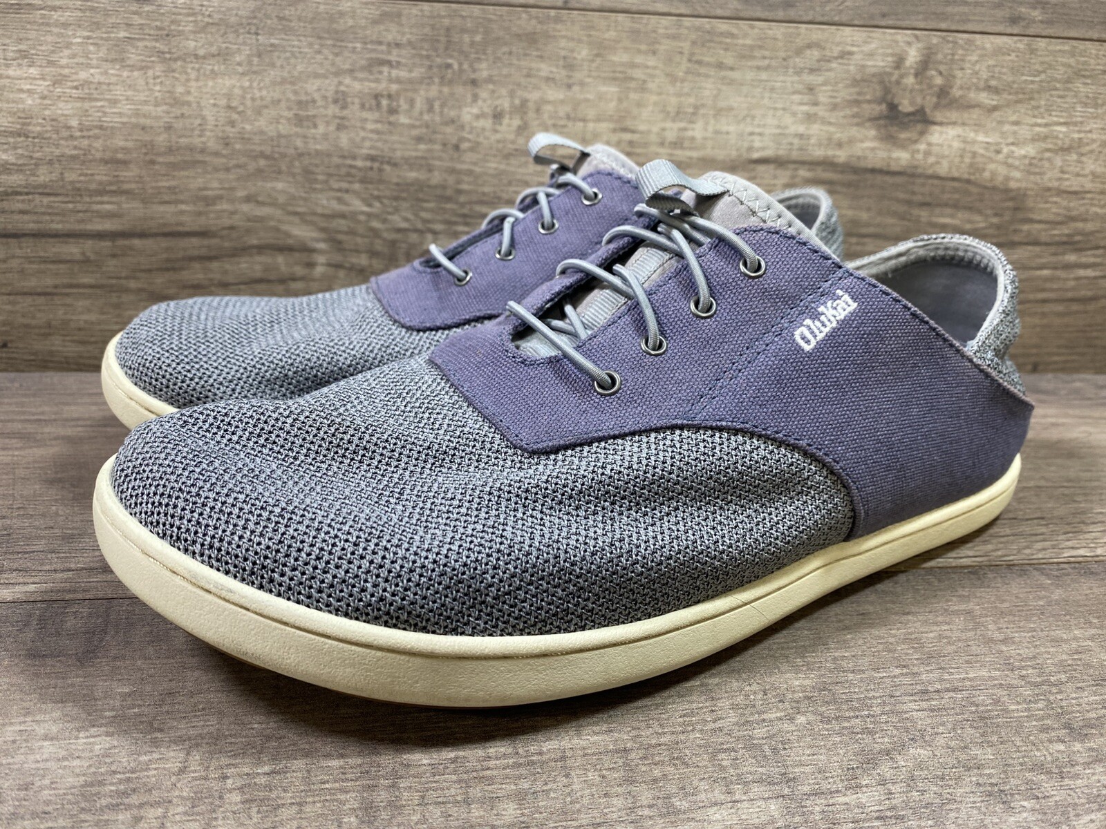 Olukai Nohea Moku Mesh Casual Comfort Sneakers Shoes Beach Gray Mens Size 9