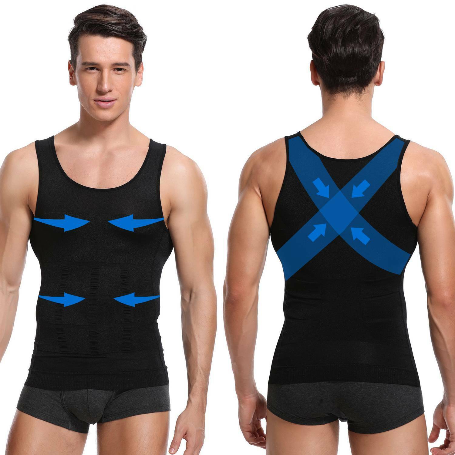 Fajas Para Hombres Faja Reductora De Hombre Mens Body Shaper Abdomen Control Top