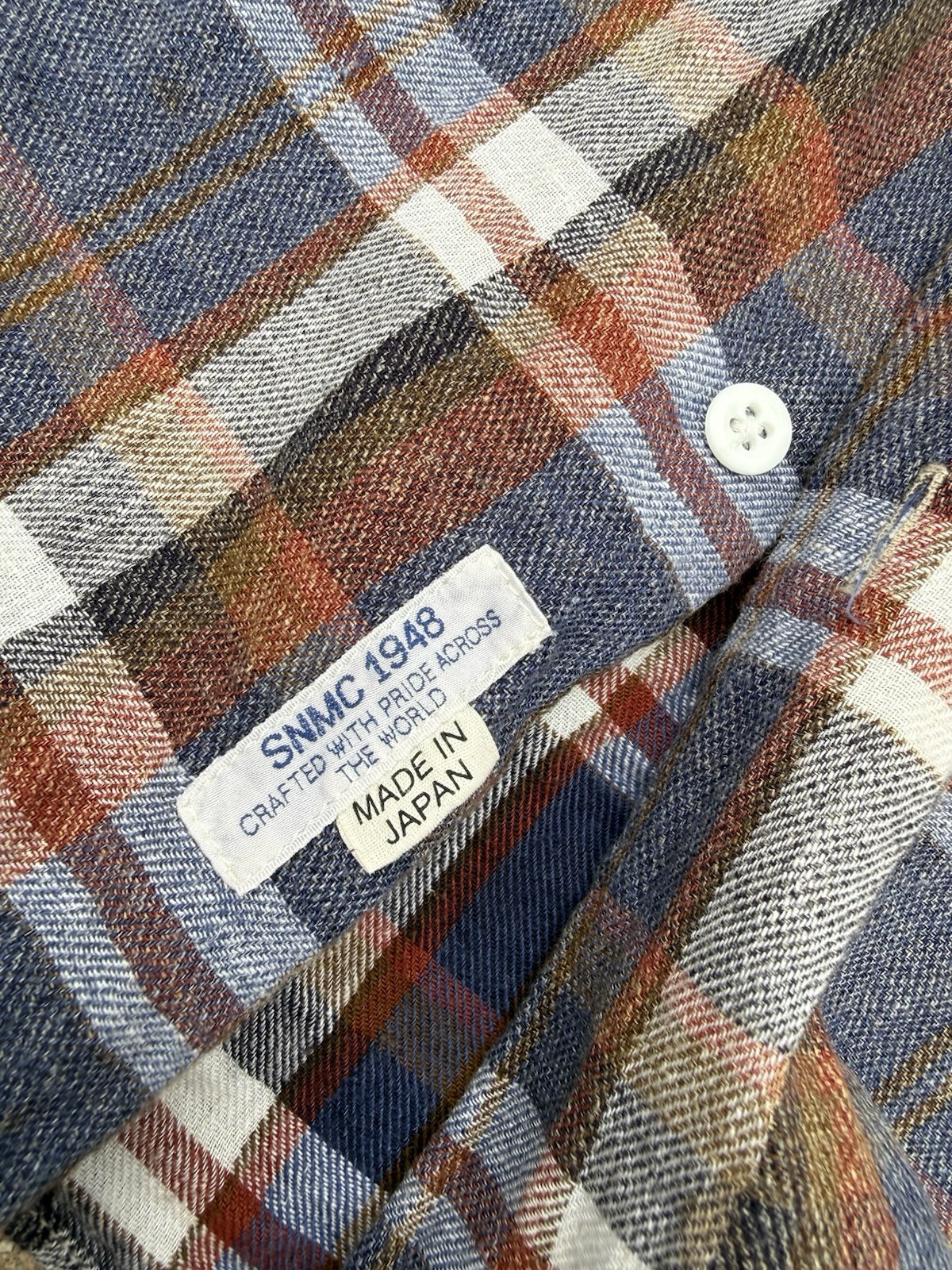 shuttle notes master cloth plaid linen cotton shirt size 4 (XL) made in Japan