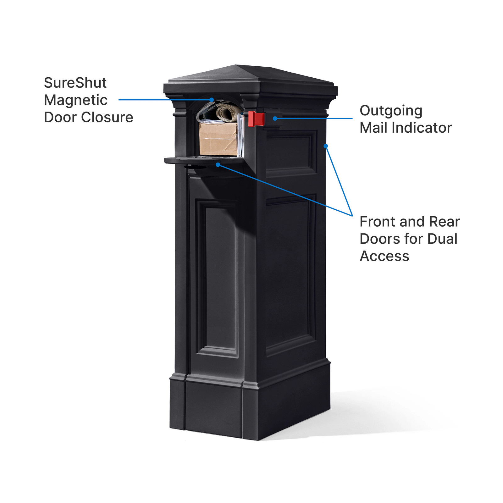 Step2 Lakewood Locking Plastic Extra Large Mailbox Black|15639
