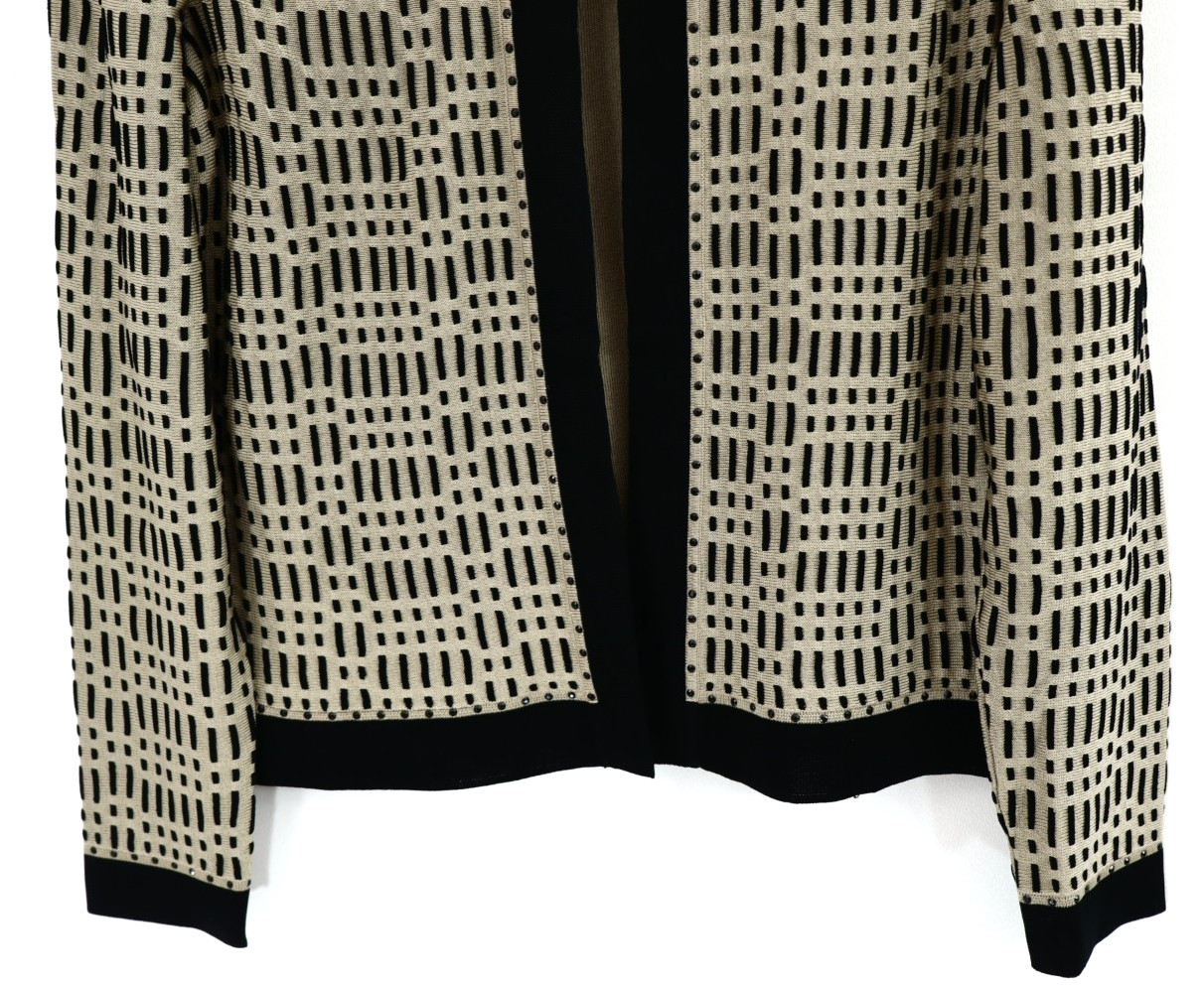 MING WANG Women’s Acrylic Twinset Cardigan Vest Long Sleeve Geometric Size S