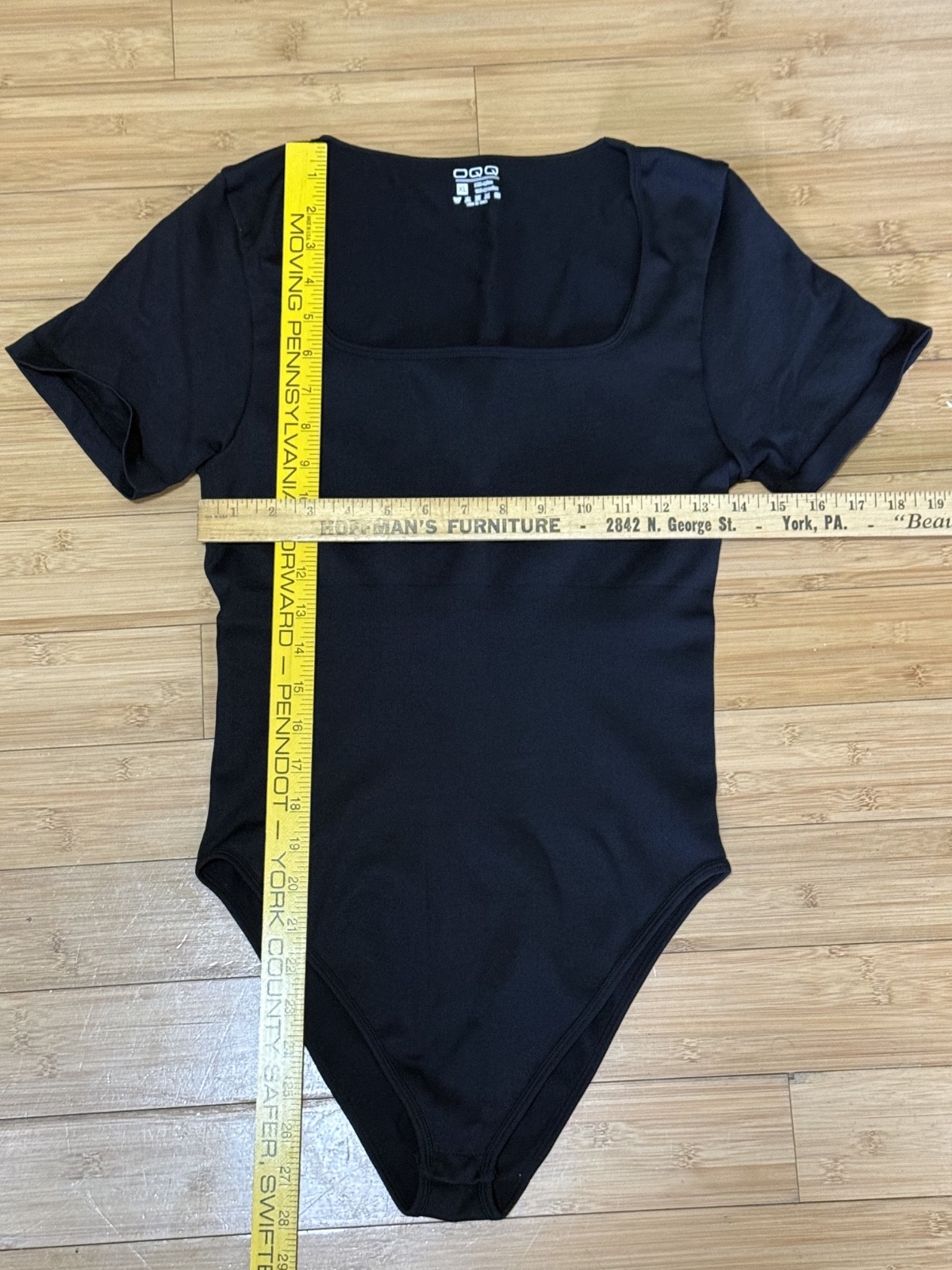OQQ Women’s Black Short Sleeve One-Piece Bodysuit XL Moderate Compression