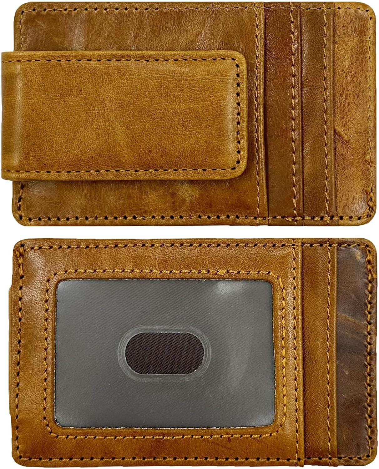 Front Pocket Wallets for Men with Magnet Money Clip RFID Blocking Leather Minima