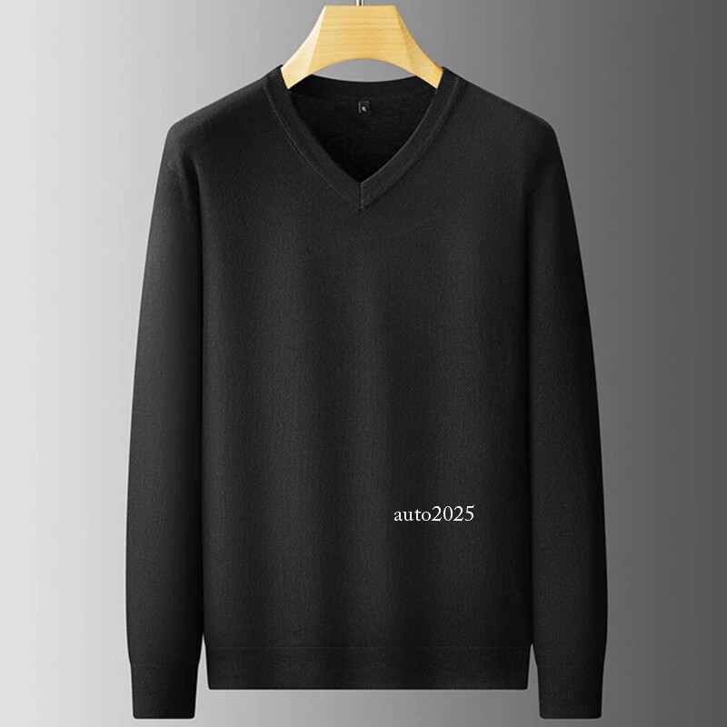 Autumn Winter V-Neck Sweater Men Soft Warm Cashmere Pullover Mens Sweaters