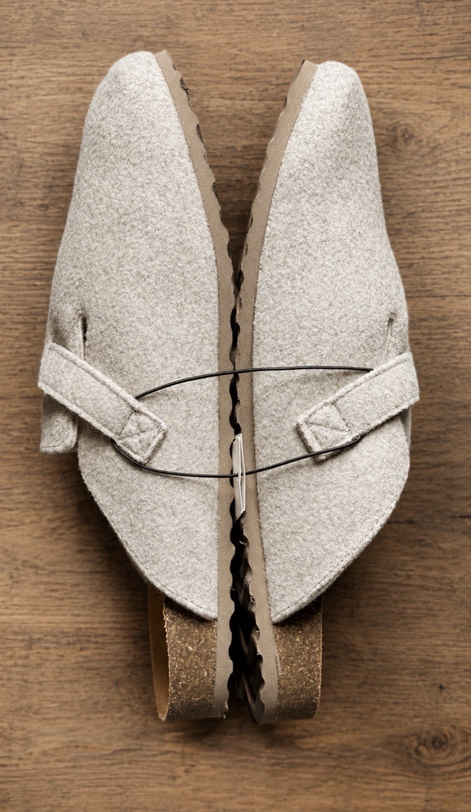 GAP Felt Upper Faux Suede Buckle Clogs Slides Heather Grey Women’s Size 10