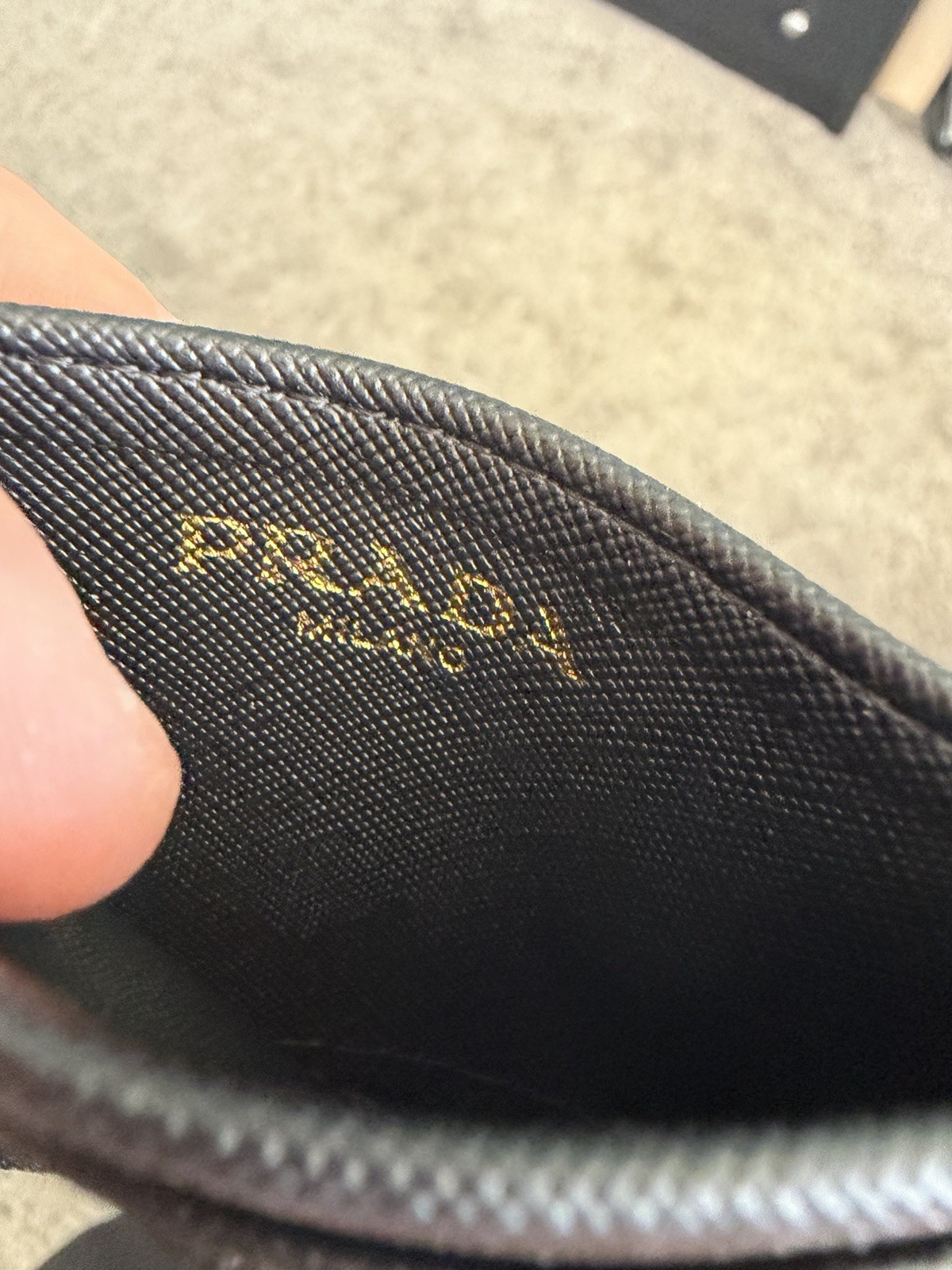 Prada Black Leather Card Case ID/Document Holder for Unisex Card Holder