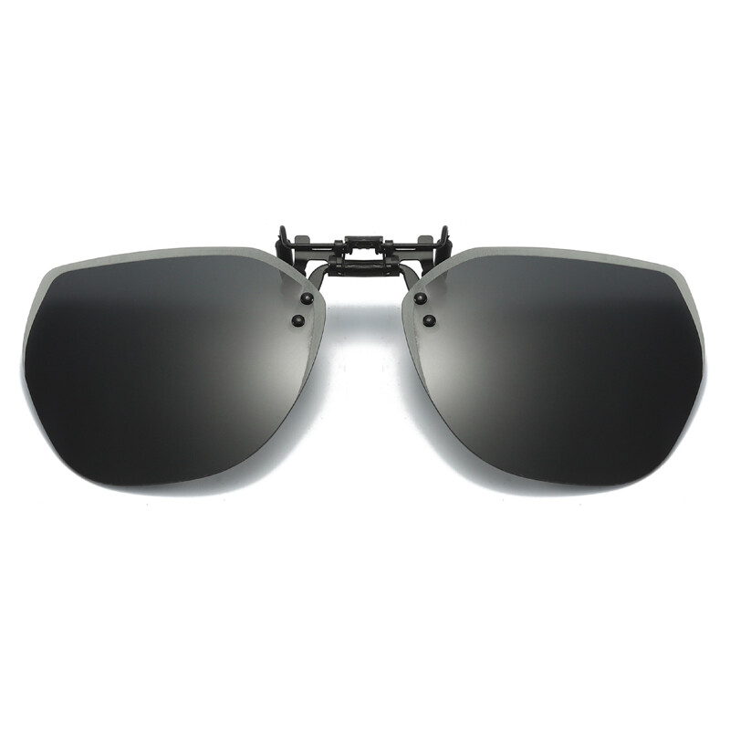 Polarized Clip-on Sunglasses Lightweight Rimless Flip Up Metal Lens for Glasses