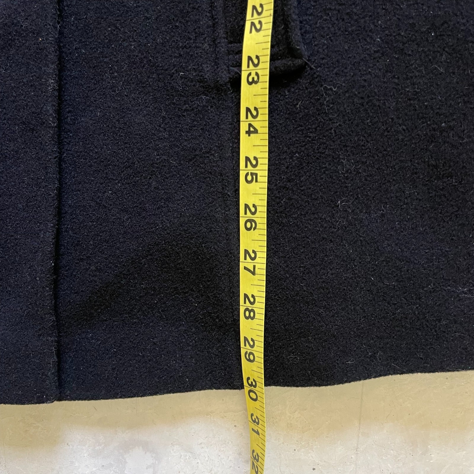 Black Wool Blend Pea Coat Large Minimalist Preppy Quiet Luxury Old Money Classic