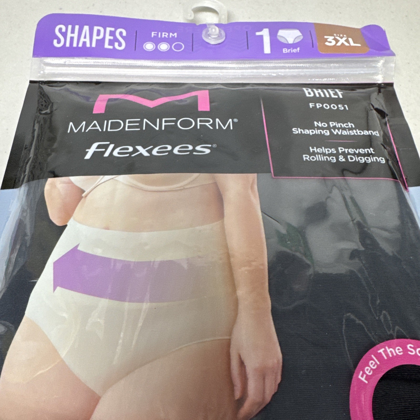 Maidenform Women’s Flexees Shapewear Briefs Cool Comfort Black 3XL FP0051 U15