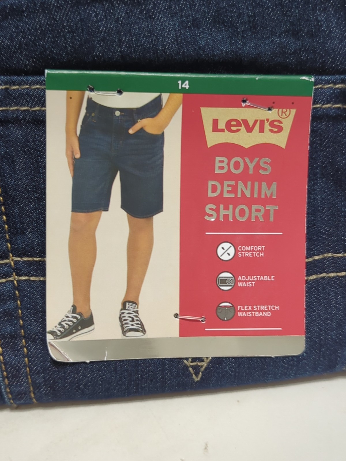 Levi’s 511 Size 14 Regular Boys Denim Shorts Comfort Stretch Adj Waist NWT