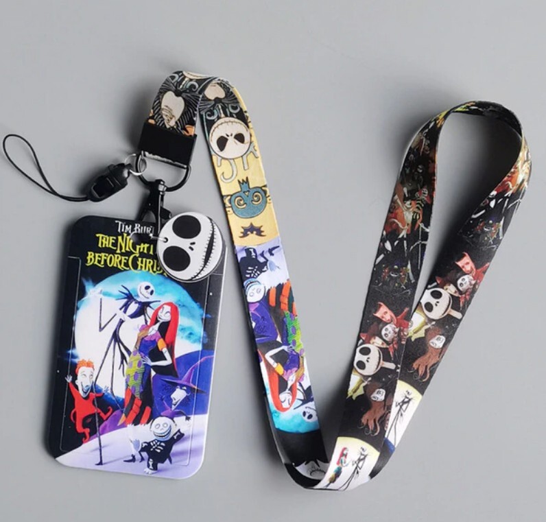 The Nightmare Before Christmas Jack Skellington Sally Lanyard ID Badge Holder