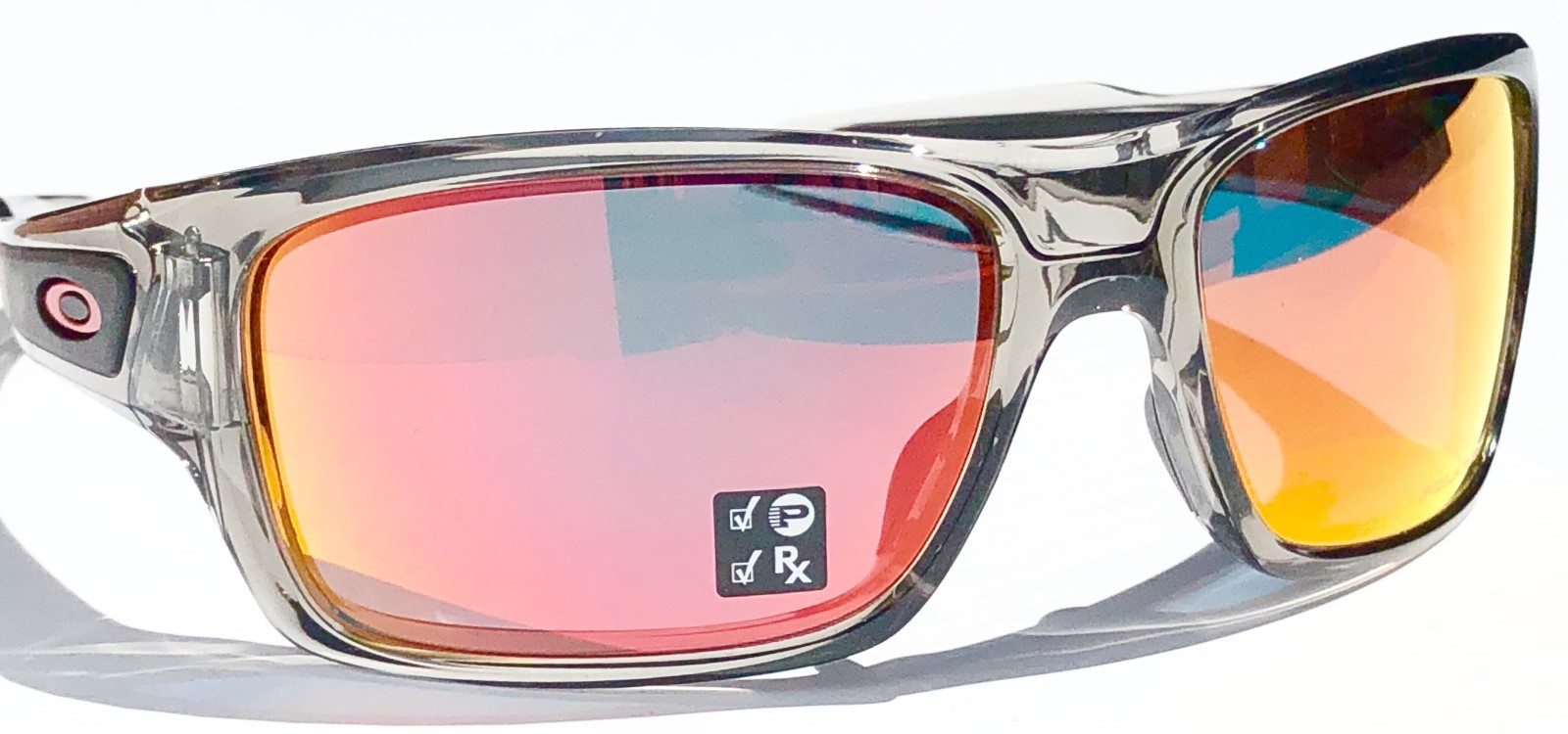 NEW Oakley TURBINE Grey Smoke POLARIZED PRIZM Ruby Iridium Sunglass 9263-57