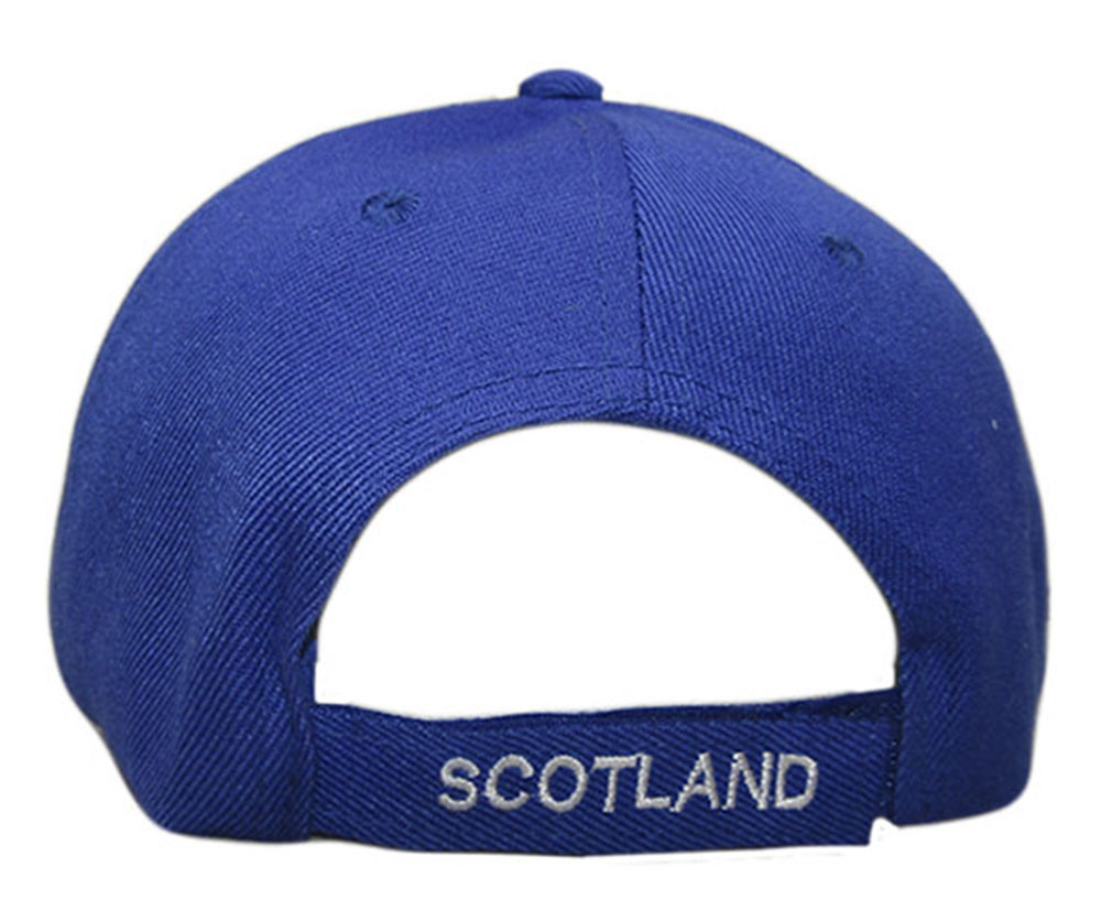 Scotland Country Letters Emblem Lion Royal Blue 3-D Embroidered Cap Hat