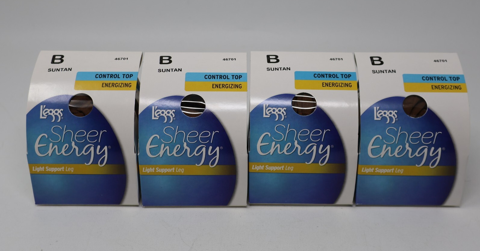 L’eggs Sheer Energy Light Support Leg Control Top Pantyhose Suntan B Lot of 4
