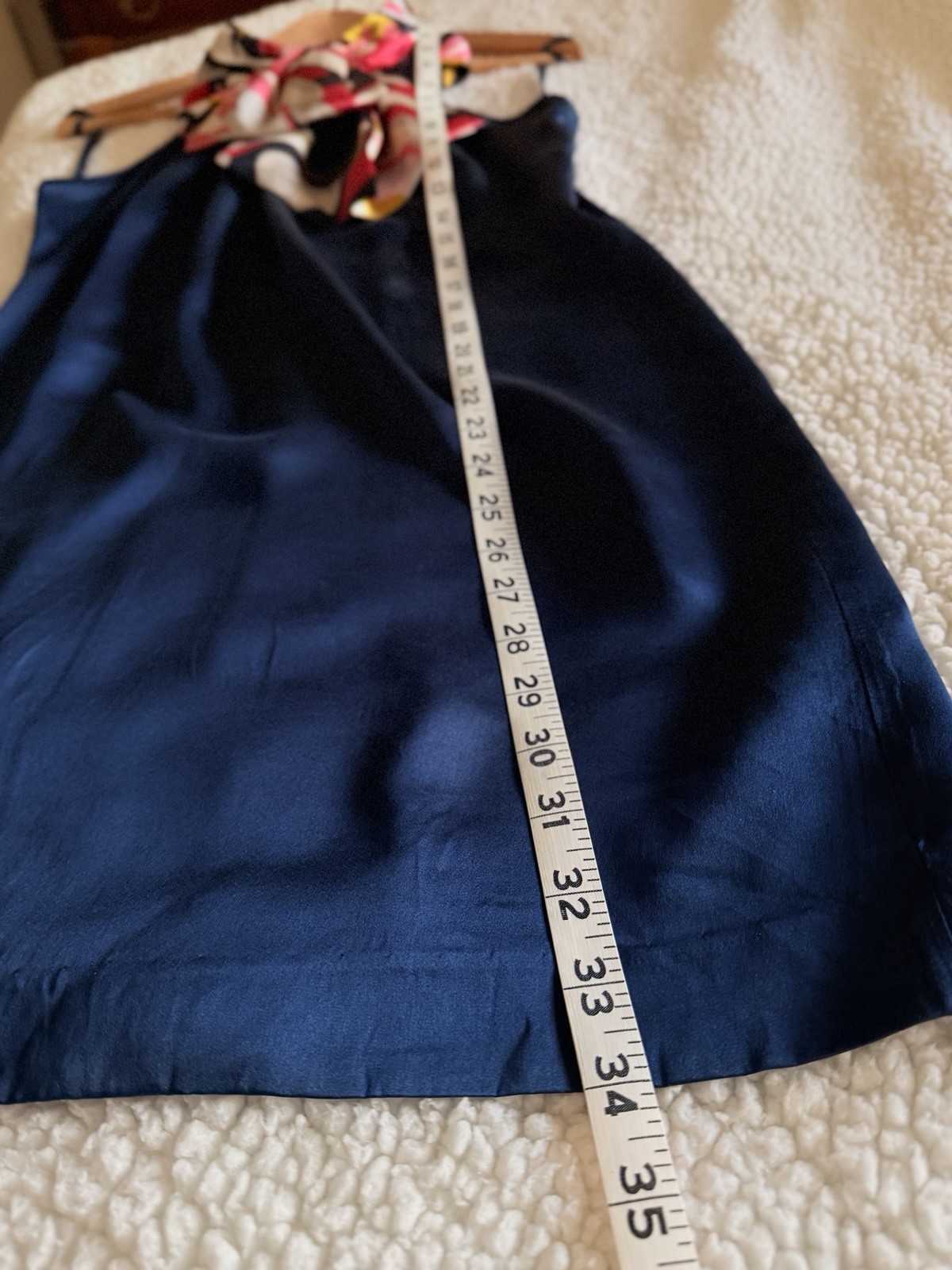 TED BAKER 100% Silk Womens Halter Bow Blue Dress Size 1 US 2-4