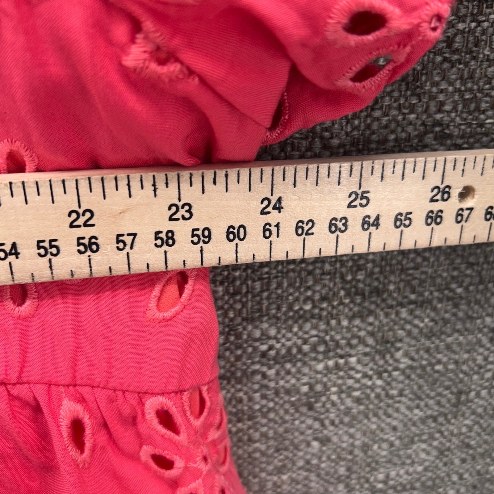 Torrid Pink Eyelet Top 4x Milkmaid Blouse Empire Waist Flutter Sleeve Top