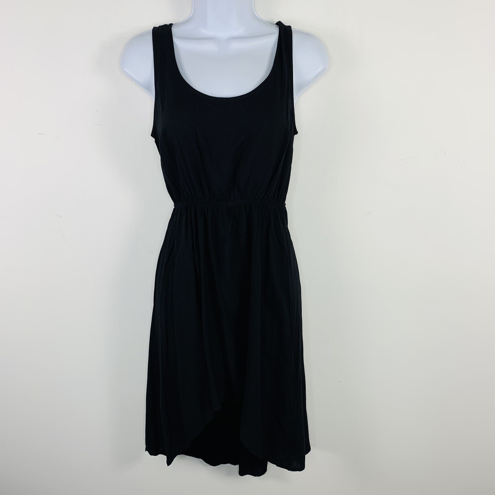 Active Brand Dress sz S Black Elastic Waist Modern Minimalist Casual Glam