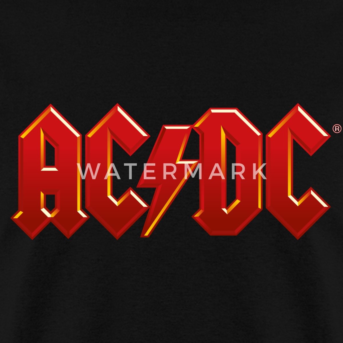 AC/DC Classic Logo With Lightning Bolt Men’s T-Shirt