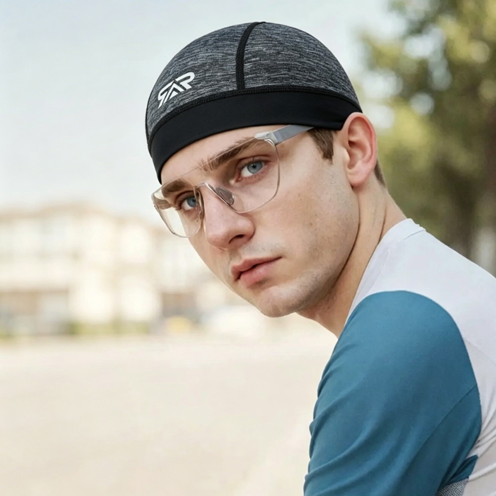 Gray Caps Sweat Wicking Skull Caps Cooling Helmet Liner Beanie Hats for Cycling