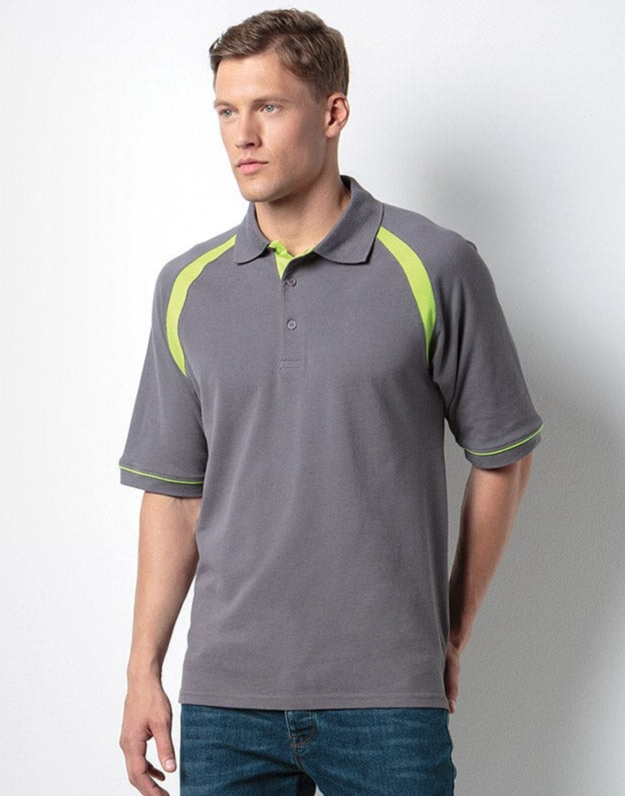 Mens Polo Shirts Short Sleeve Raglan Contrast Trim Cotton Pique Collared T Shirt