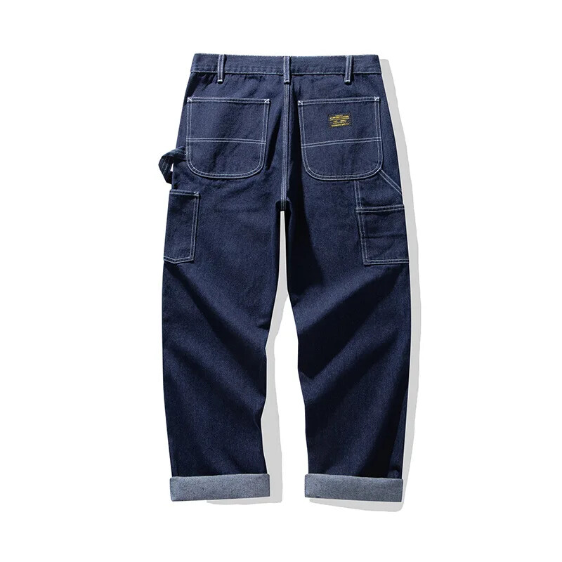 Original Denim Railway Worker Jeans Pants Amikaki Striped Longs Tooling Trousers