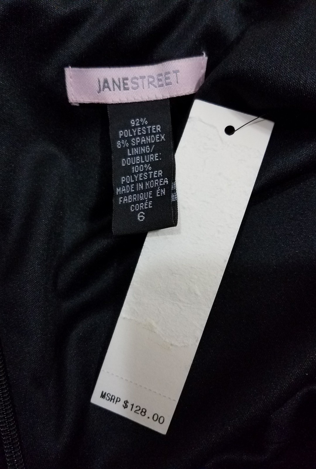 Womens Jane Street V Neck Empire Waist Black Dress Fully Lined Size 6 NWT