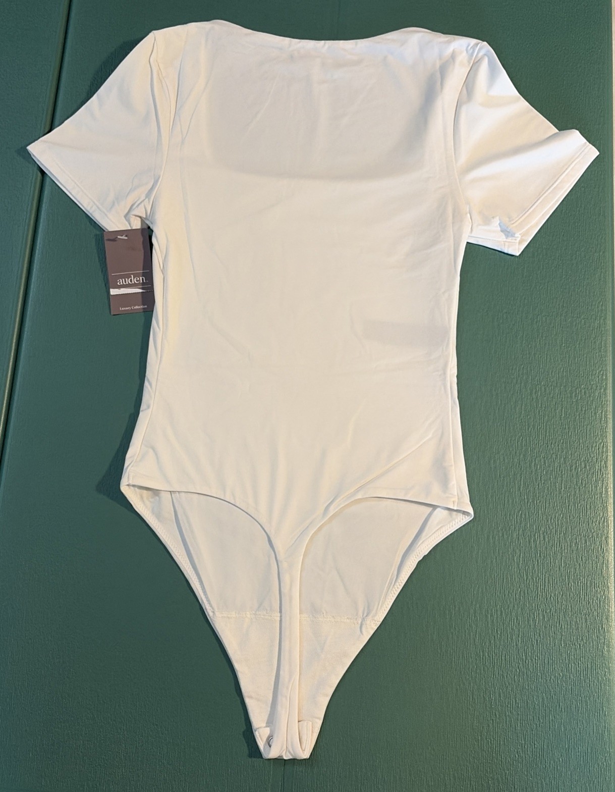 Auden Luxe Stretch Fully Lined Bodysuit in White – Medium