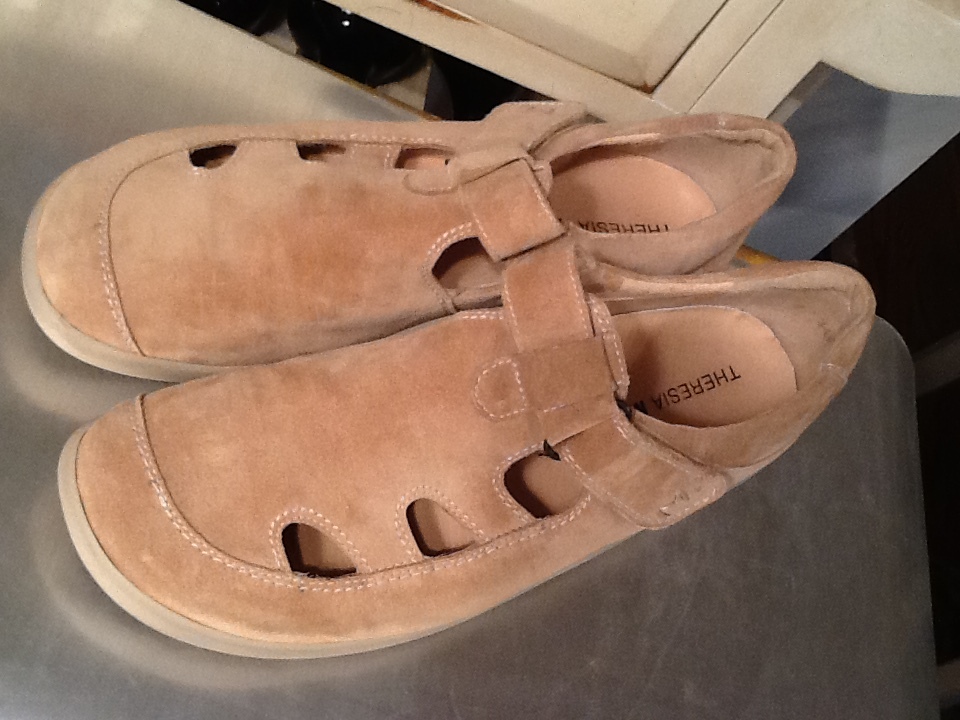 WOMEN Tan Suede THERESIA M Sz, 7 Boston Mittel MARY JANE