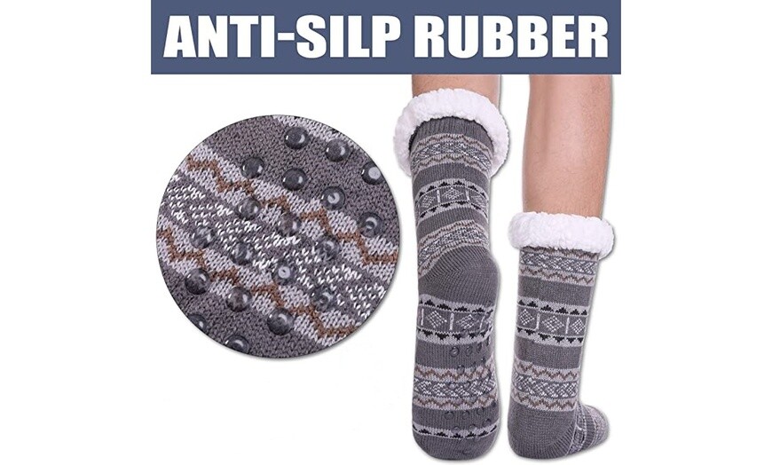 Mens Winter Sherpa Fleece-lined Cozy Fuzzy Thermal Slipper Socks Size 7-13 Lot