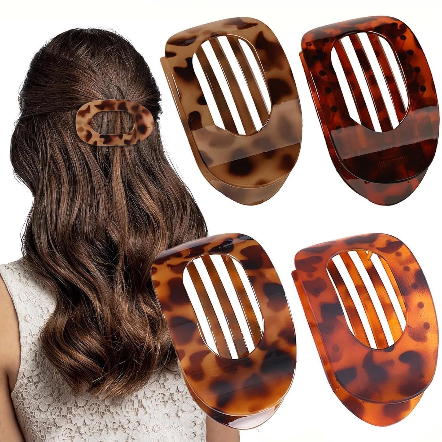 4PCS French Flat Hair Clips – Versatile Duckbill Clamps for All Hair Types