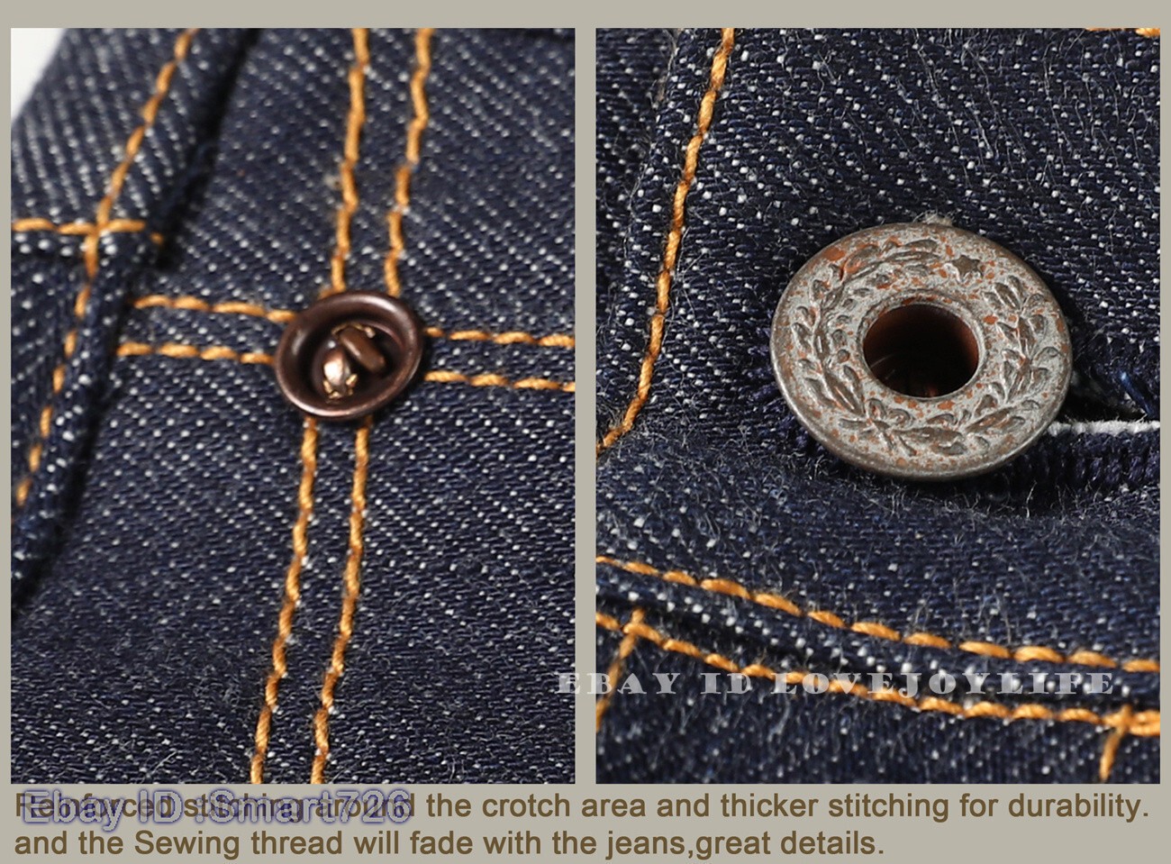 Red Tornado Vintage 16.5oz Men’s Jeans Shrink to Fit Denim Selvage Button Fly