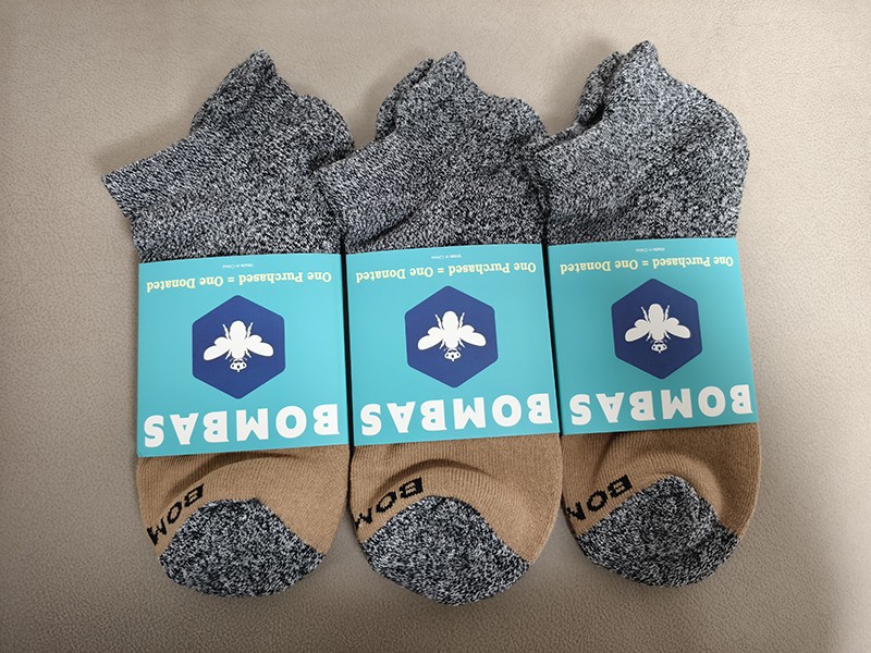 BOMBAS 3 Pairs Men’s Tri-Block Honeycomb Ankle Socks Classic Size Large