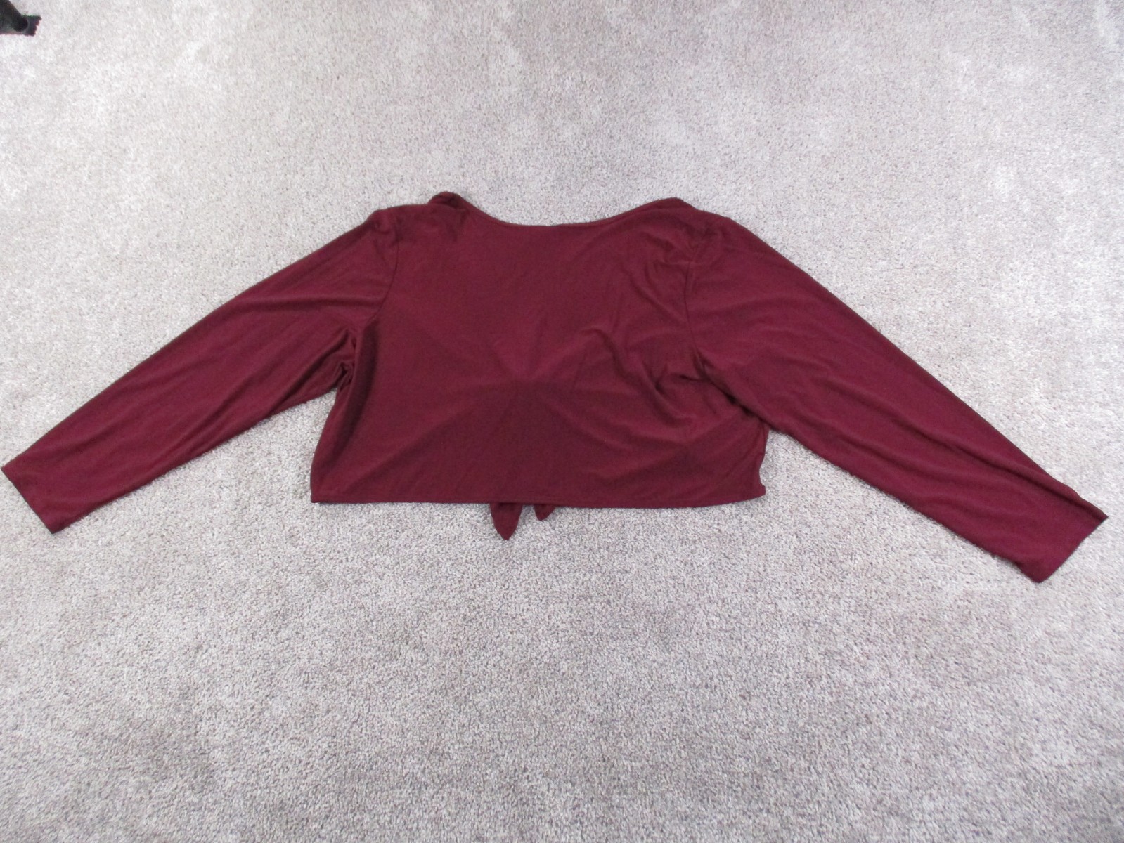 Hot Kiss 26/28W Womens Long Sleeve Shirt Cropped Polyester Spandex Red Wine NWOT