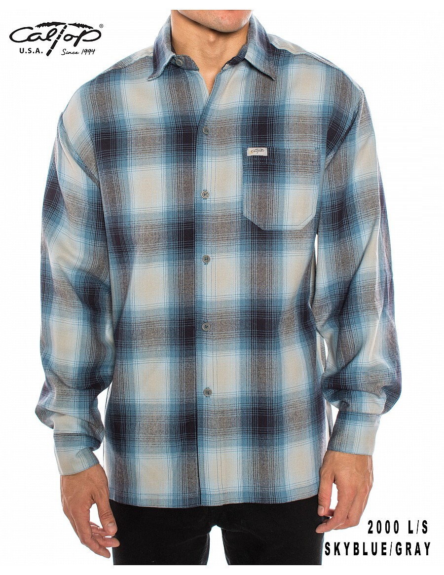 CALTOP OLD SCHOOL FLANNEL VETERANO LONGSLEEVE SHIRT PLAID SM-5X GANGSTER