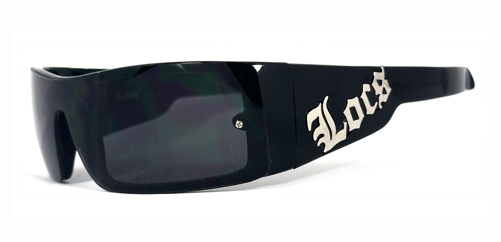 Retro Locs Mens Sunglasses 100% UV400 Shiny Black Frame LC54