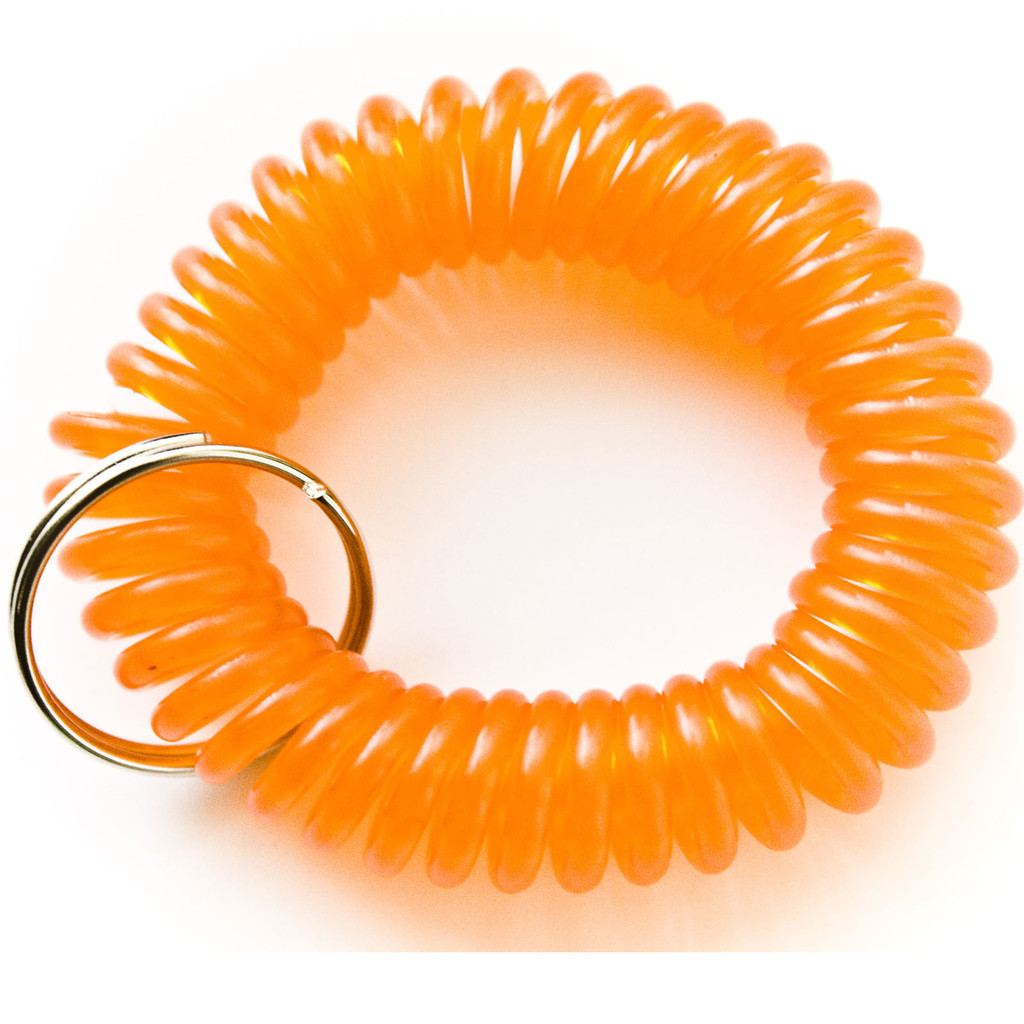 12 NEW SPIRAL WRIST COIL KEY CHAIN KEY RING HOLDER – 6 COLOR AVAILABLE FREE SHIP