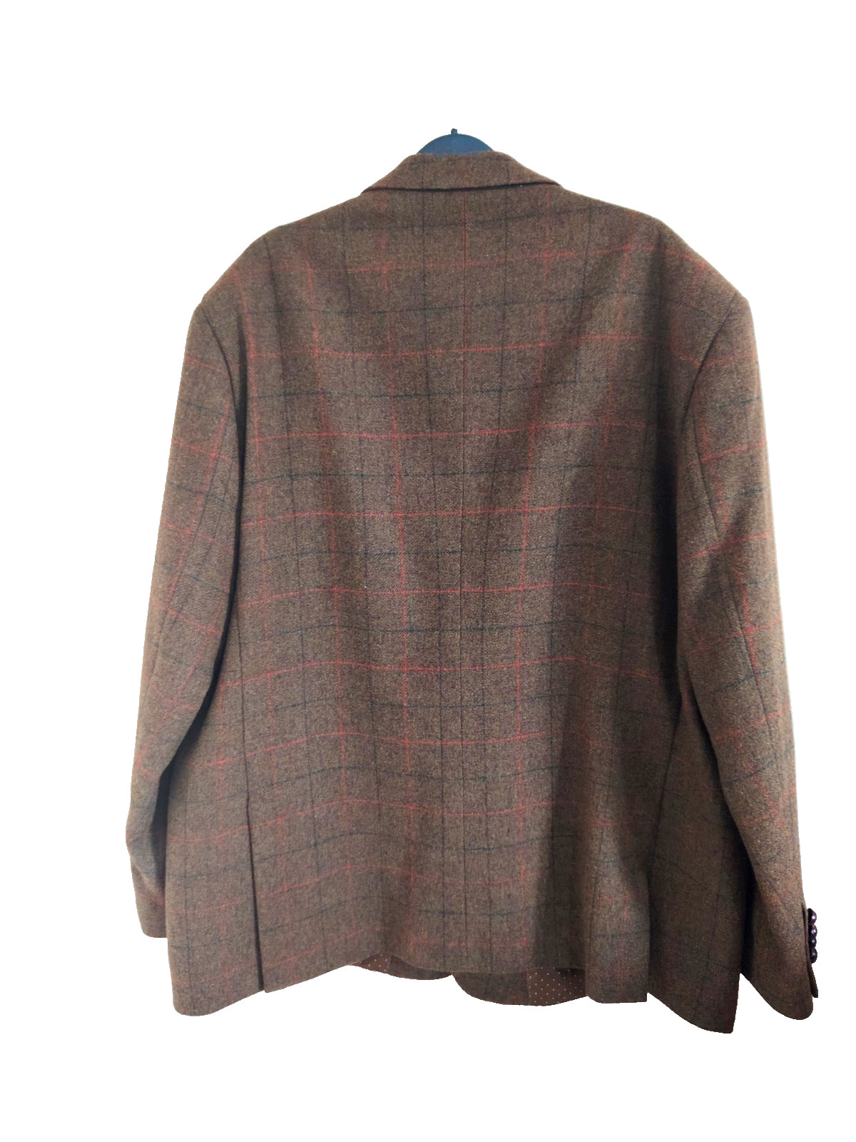 Men’s SKOPES Montrose Tweed Wool Blend Brown Check Blazer Jacket Country 50S