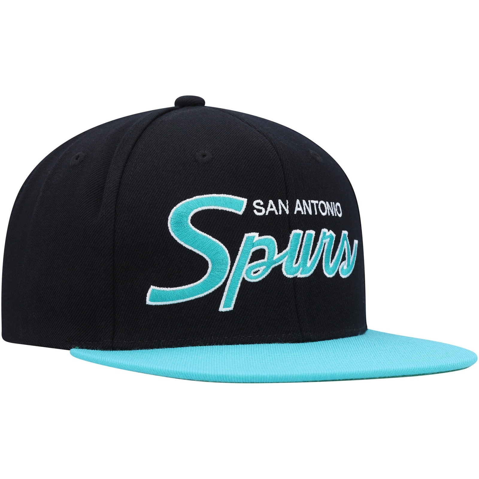 Mens MITCHELL & NESS NBA TEAM SCRIPT 2.0 SNAPBACK HWC SPURS