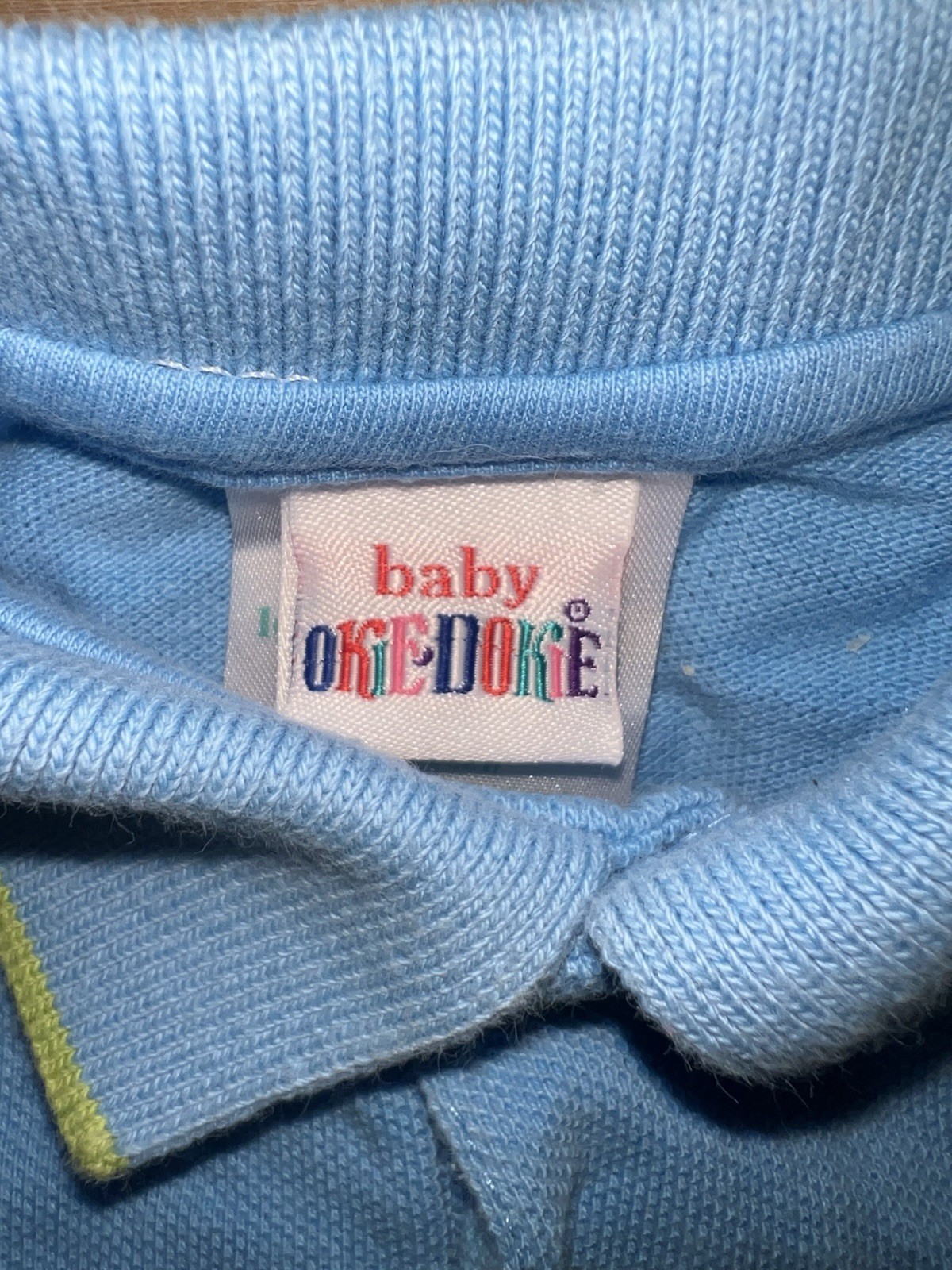Vintage Baby OkieDokie Rainbow Tag Polo Shirt 0-3 Months *See Description*