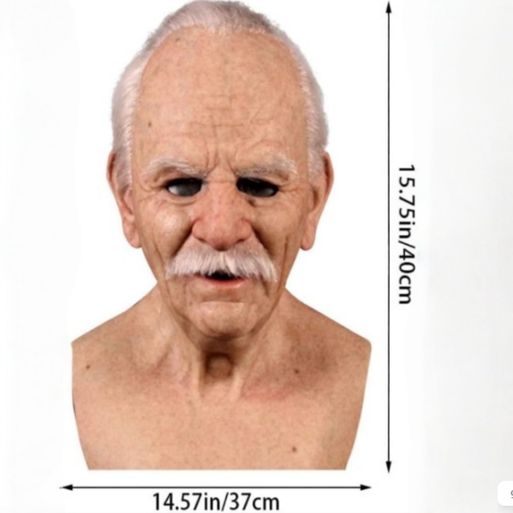 Old Man Mask Latex Halloween Cosplay Party Realistic Full Face Masks Headgear US